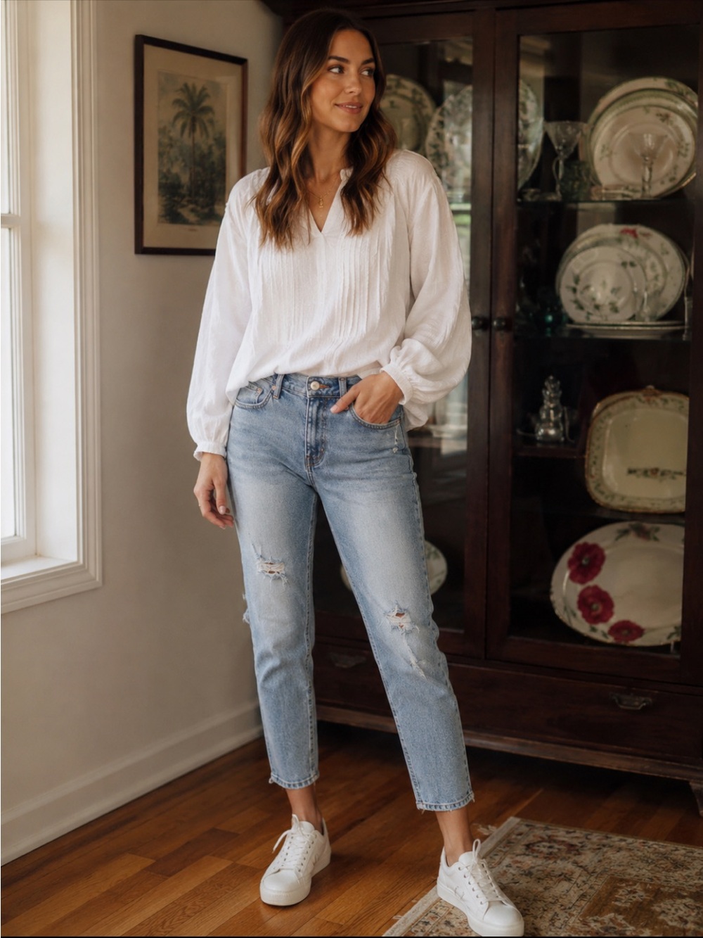 Kensie Effortless Ankle Distressed Denim Jeans. Women’s Sz. 10 Length- 30” EUC